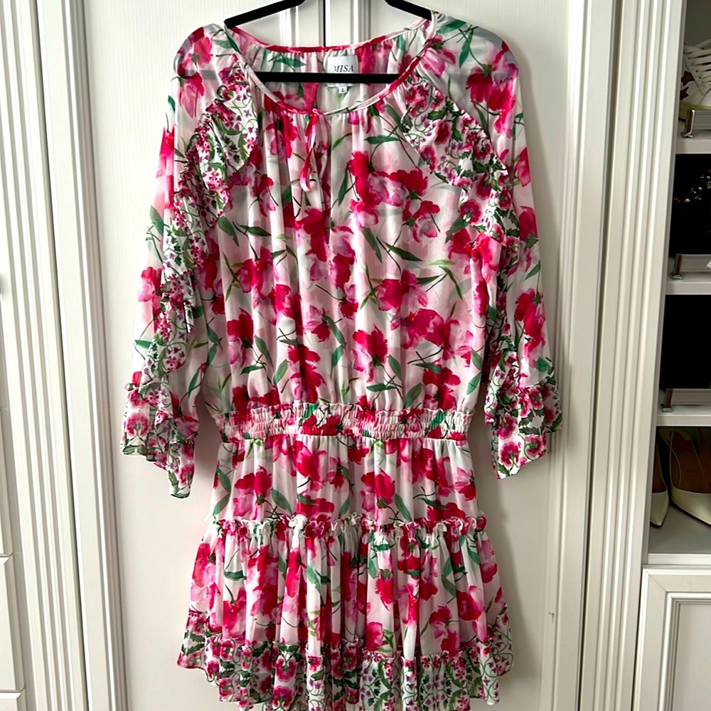 Misa Floral pink dress worn once